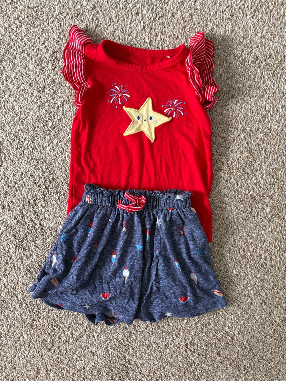 PLAY by Little Sleepies 4th of July shirt and skort set